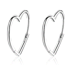Asymmetrical Heart Hoop Earrings - Amber House 