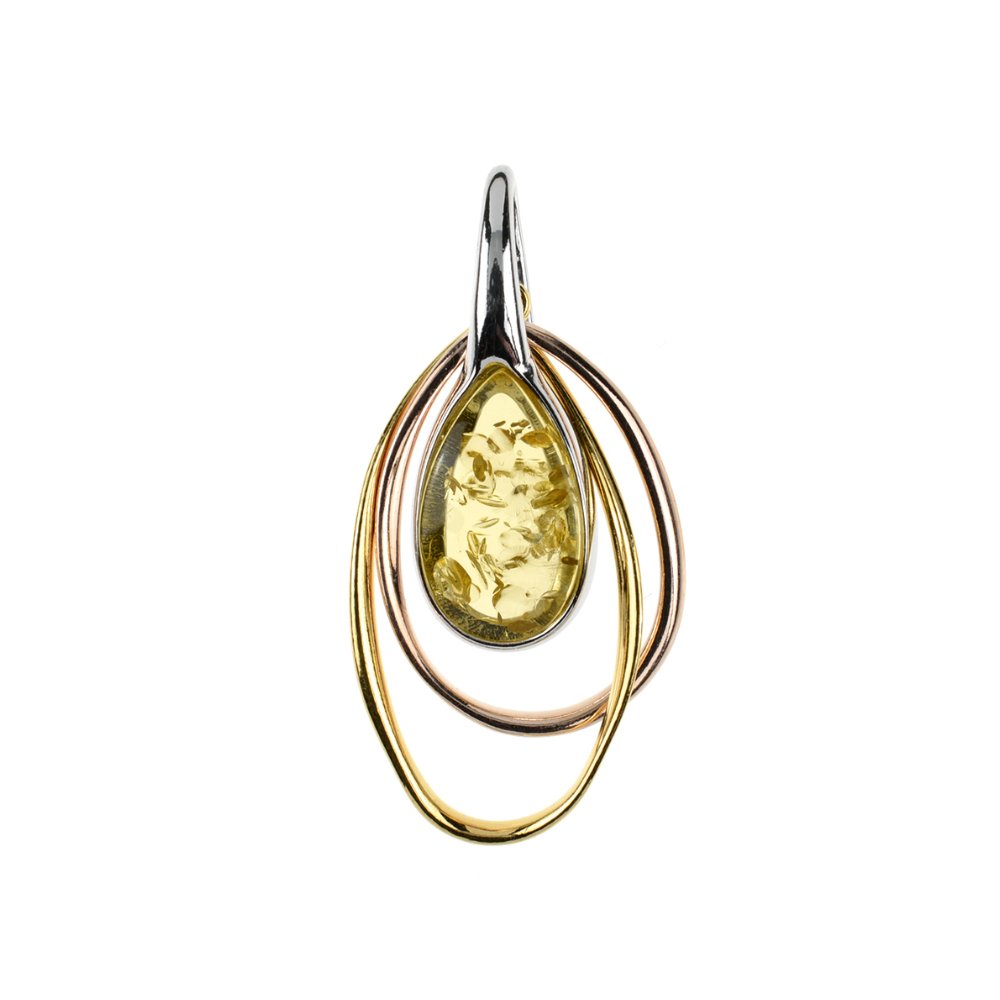 Modern lemon amber pendant - Amber House 