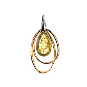 Modern lemon amber pendant - Amber House 