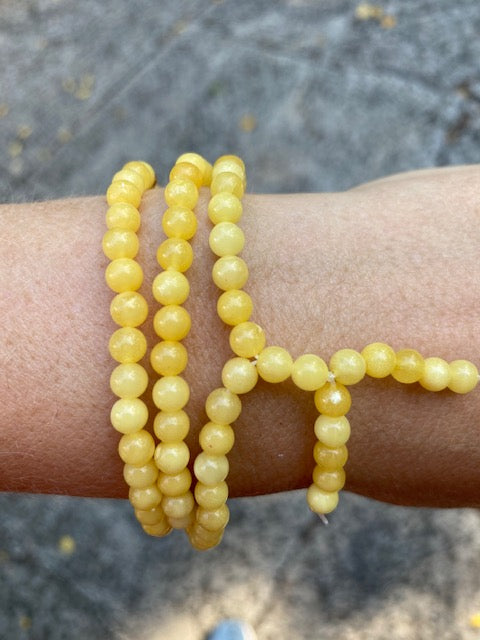Tibetan Buddhist yellow amber rosary mala, Comes with a certificate - Amber House 