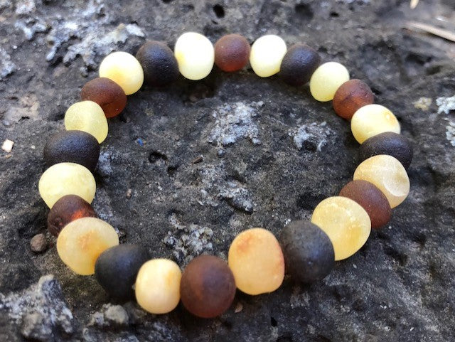 Men's Raw Multi Amber Bracelet - Amber House 