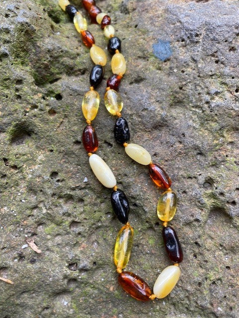 MULTI OVAL BALTIC AMBER BABY NECKLACE - Amber House 