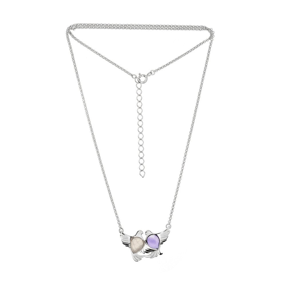 Rose quartz and Amethyst Necklace - Amber House 