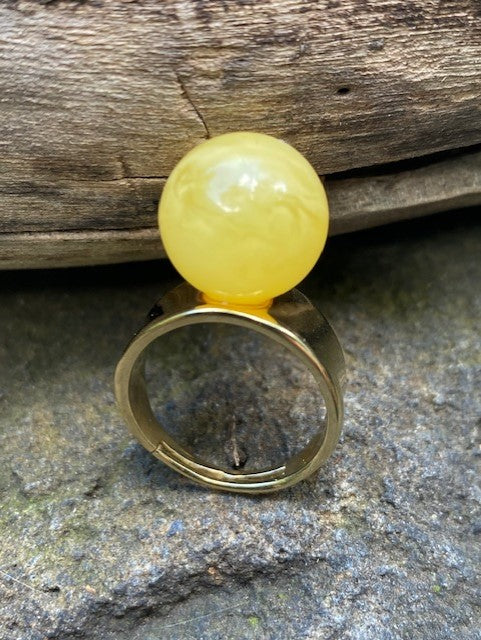 Milky Amber Ring - Amber House 