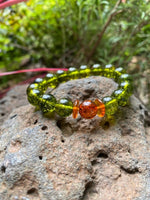 Load image into Gallery viewer, Peridot and Amber Bracelet  ( Beads size 10mm) - Amber House 

