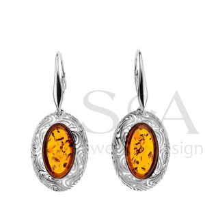 Cognac Amber Stud earrings - Amber House 