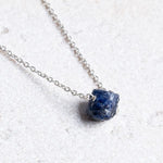 Load image into Gallery viewer, Blue Raw Sapphire Necklace (September Birthstone) - Amber House 
