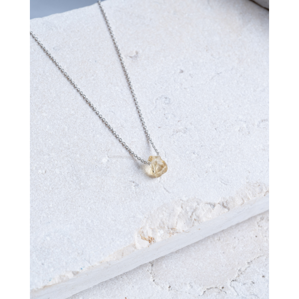 Raw Citrine Necklace (November Birthstone) - Amber House 