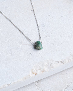 Raw Emerald Necklace (May Birthstone) - Amber House 