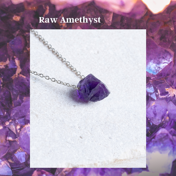 Raw Amethyst Necklace ( February Birthstone) - Amber House 
