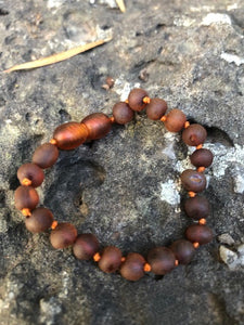 Raw Cognac baby amber bracelet - Amber House 