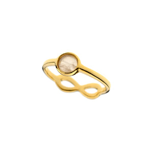 Rose Quartz Ring with Infinity symbol at the back - Amber House 