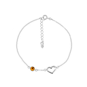 Amber Bracelet with a Heart symbol - Amber House 