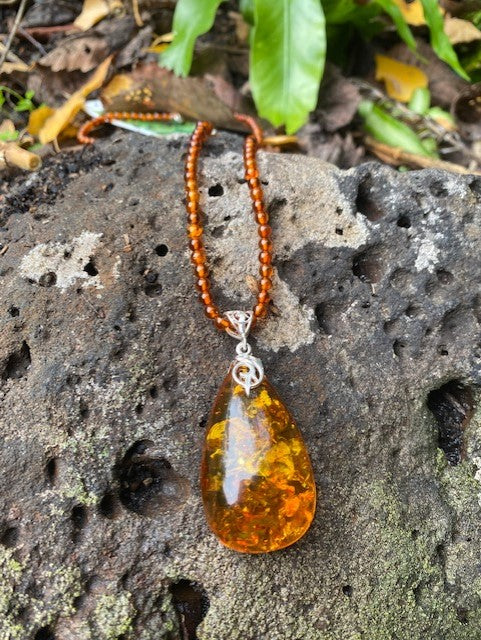 Amber necklace 4 mm beads - Amber House 