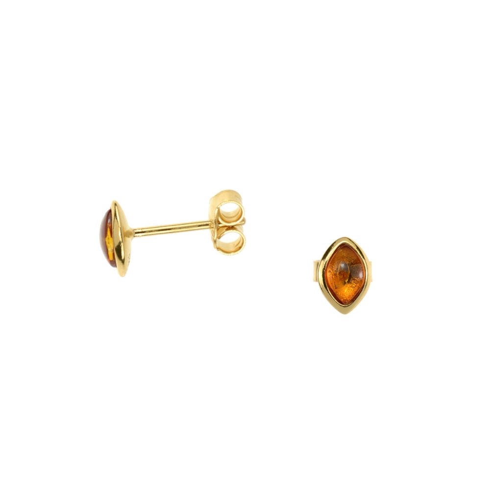 Dainty Cognac Amber Earrings - Amber House 