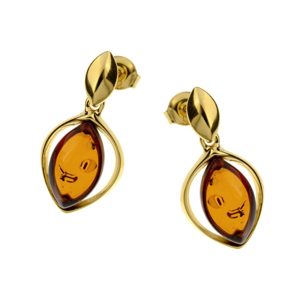 Cognac Baltic Amber Earrings - Amber House 