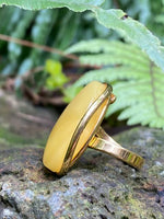 Load image into Gallery viewer, Gold Milky Amber Ring
